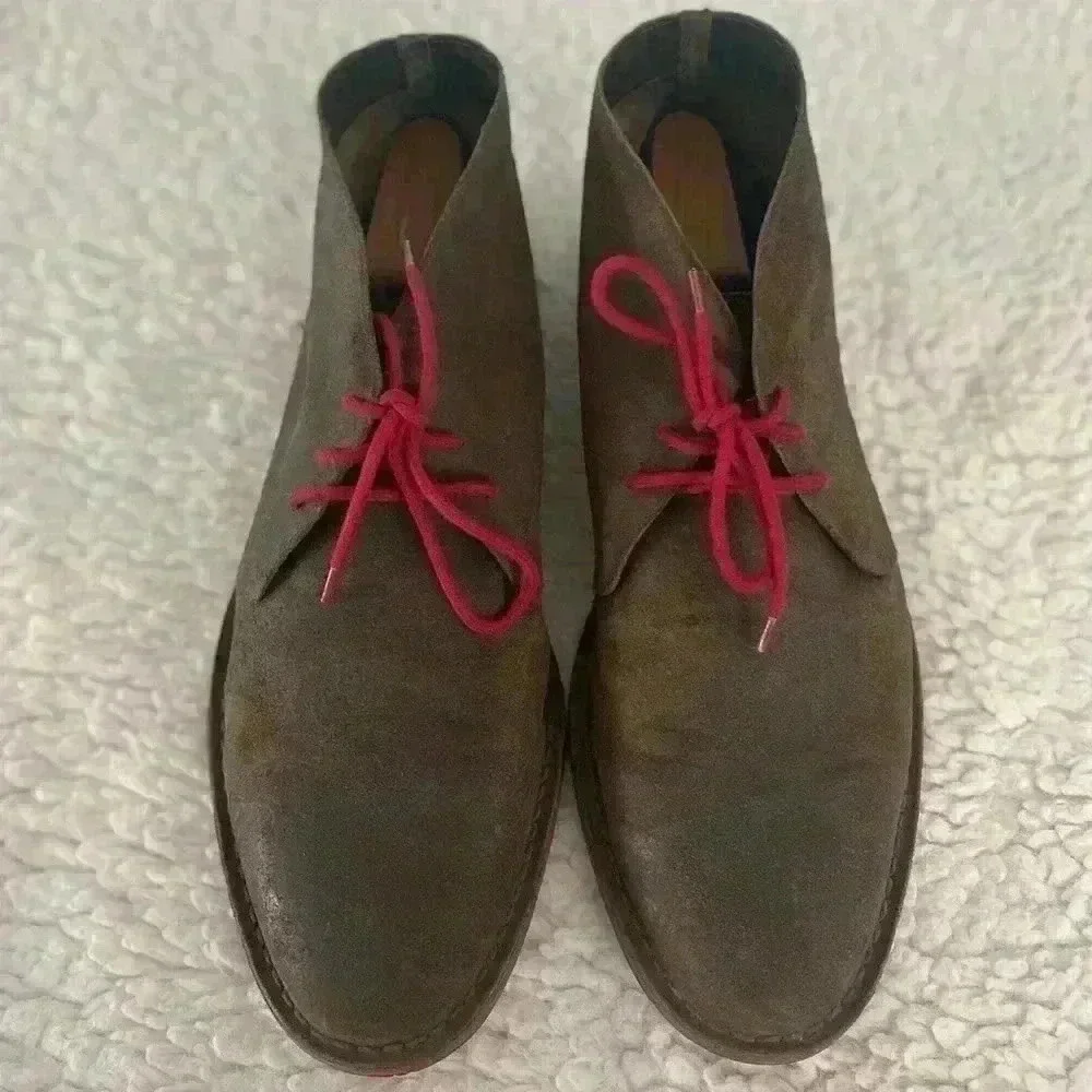 Cole Haan Paul Chukka Boots Shoes‎ Mens Size 13 Brown Distressed Suede Lace Up